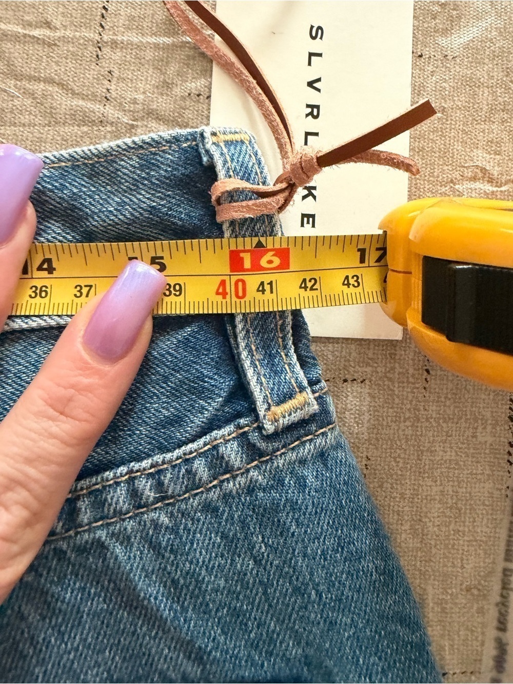 SLVRLAKE London High-Rise Straight Leg Jeans in Blue Denim Classic Premium NEW - Picture 7 of 11